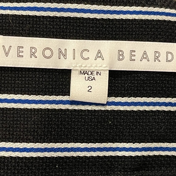 VERONICA BEARD Pop stripe fit and flare zip up dress Size 2 - Picture 6 of 7